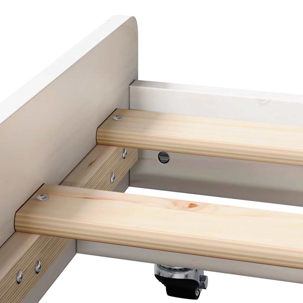 Sengestel Hvid 75 x 190 cm Massiv fyrretræ
