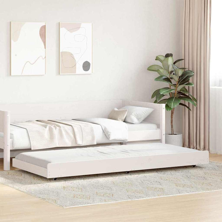 Sengestel Hvid 75 x 190 cm Massiv fyrretræ