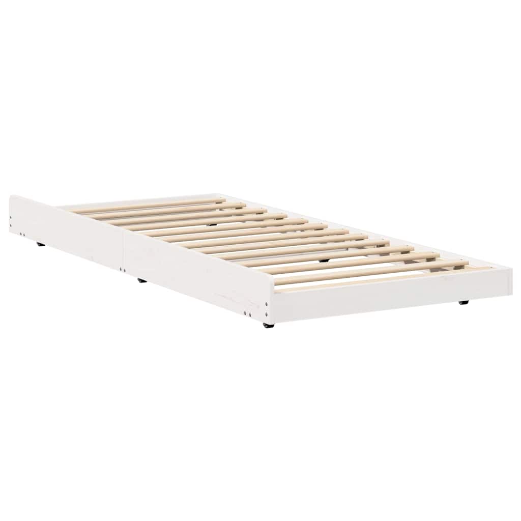 Sengestel Hvid 75 x 190 cm Massiv fyrretræ