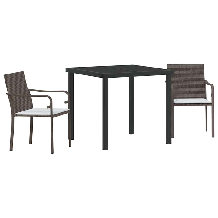 Have Spisebordssæt 3 pcs Brun og sort PE Rattan