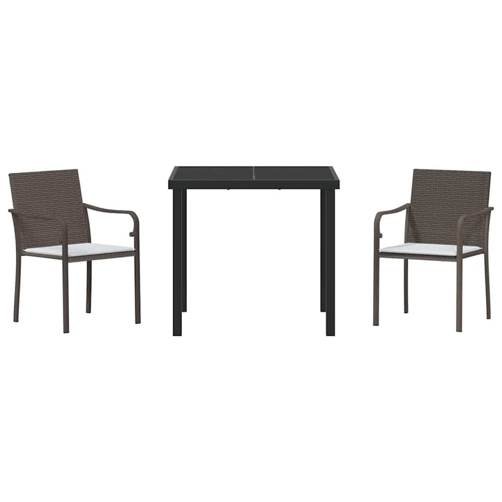 Have Spisebordssæt 3 pcs Brun og sort PE Rattan
