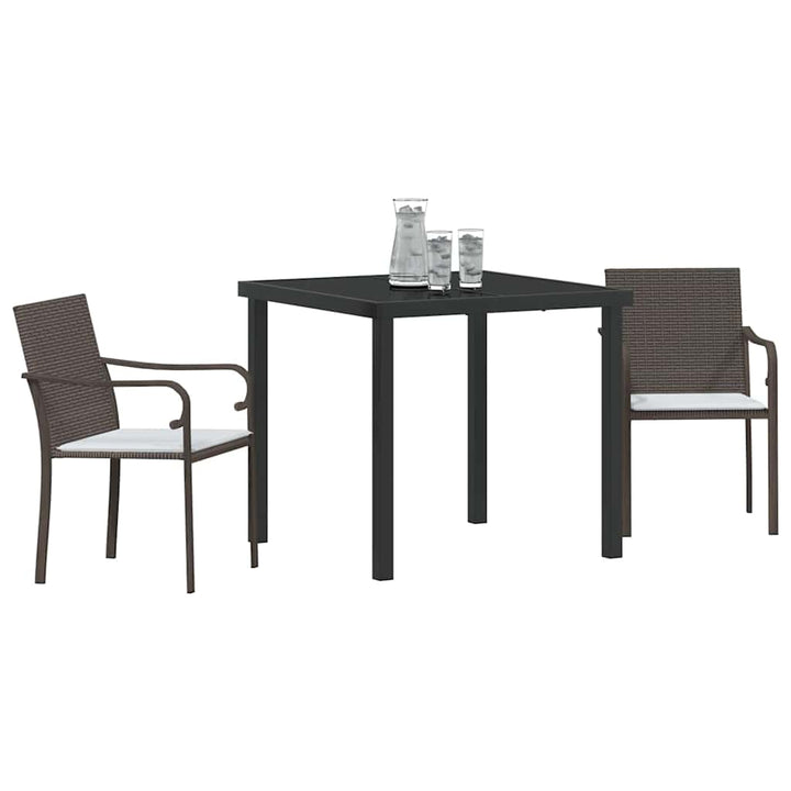 Have Spisebordssæt 3 pcs Brun og sort PE Rattan