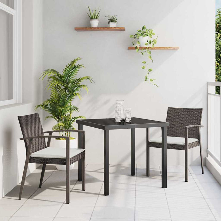 Have Spisebordssæt 3 pcs Brun og sort PE Rattan