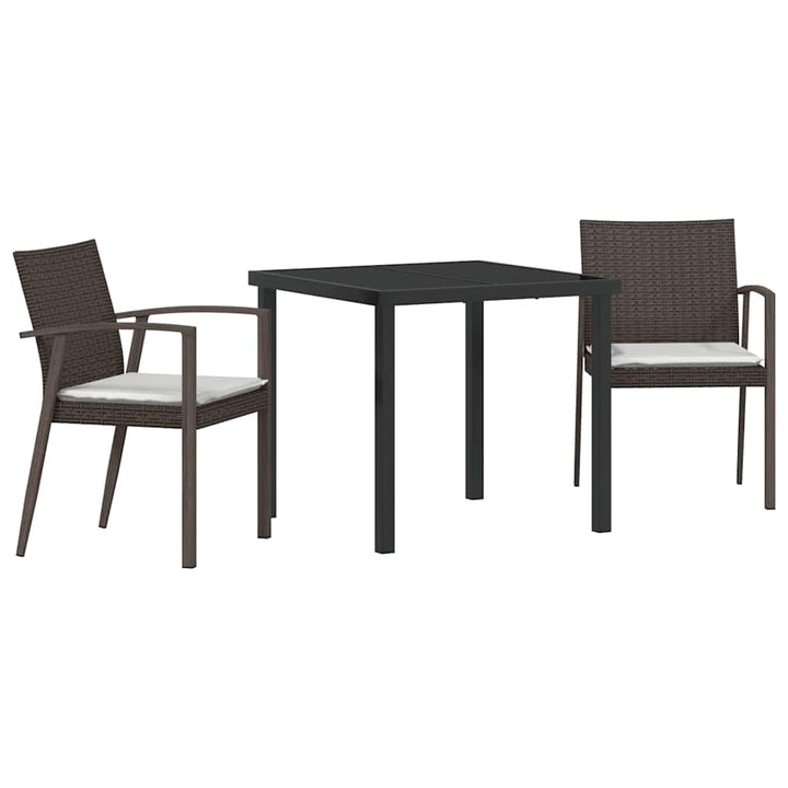 Have Spisebordssæt 3 pcs Brun og sort PE Rattan