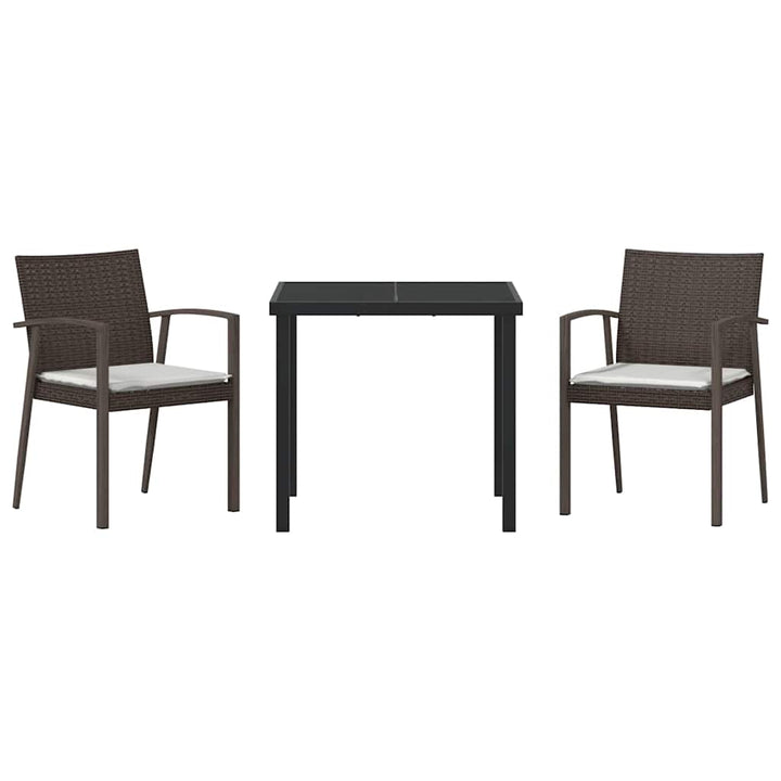 Have Spisebordssæt 3 pcs Brun og sort PE Rattan