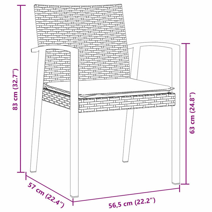Have Spisebordssæt 3 pcs Brun og sort PE Rattan