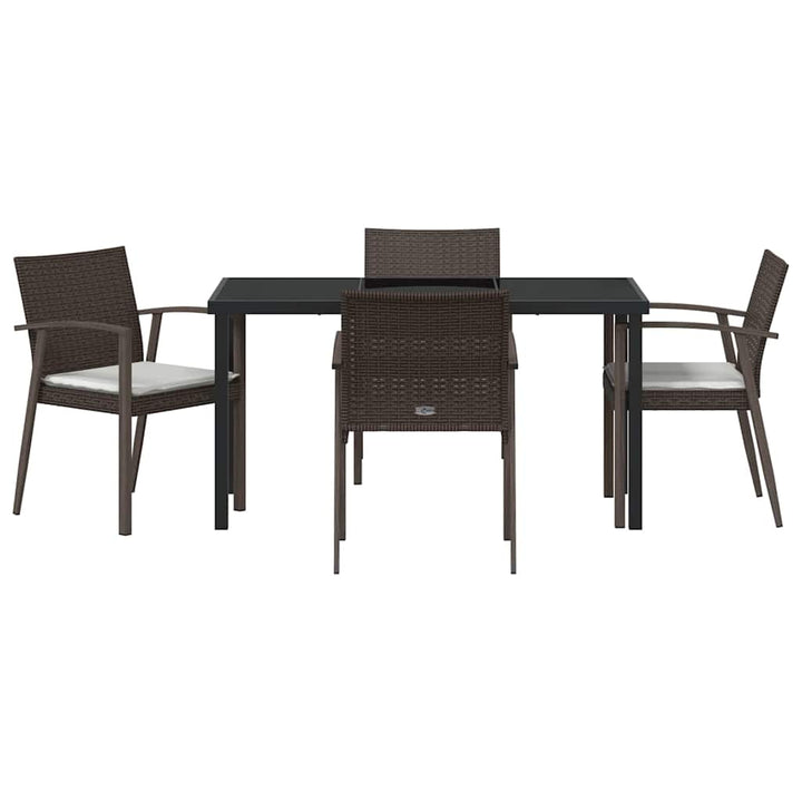 Have Spisebordssæt 5 pcs Brun og sort PE Rattan