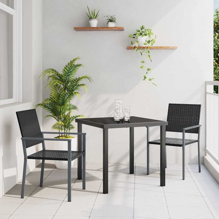 Have Spisebordssæt 3 pcs Sort PE Rattan