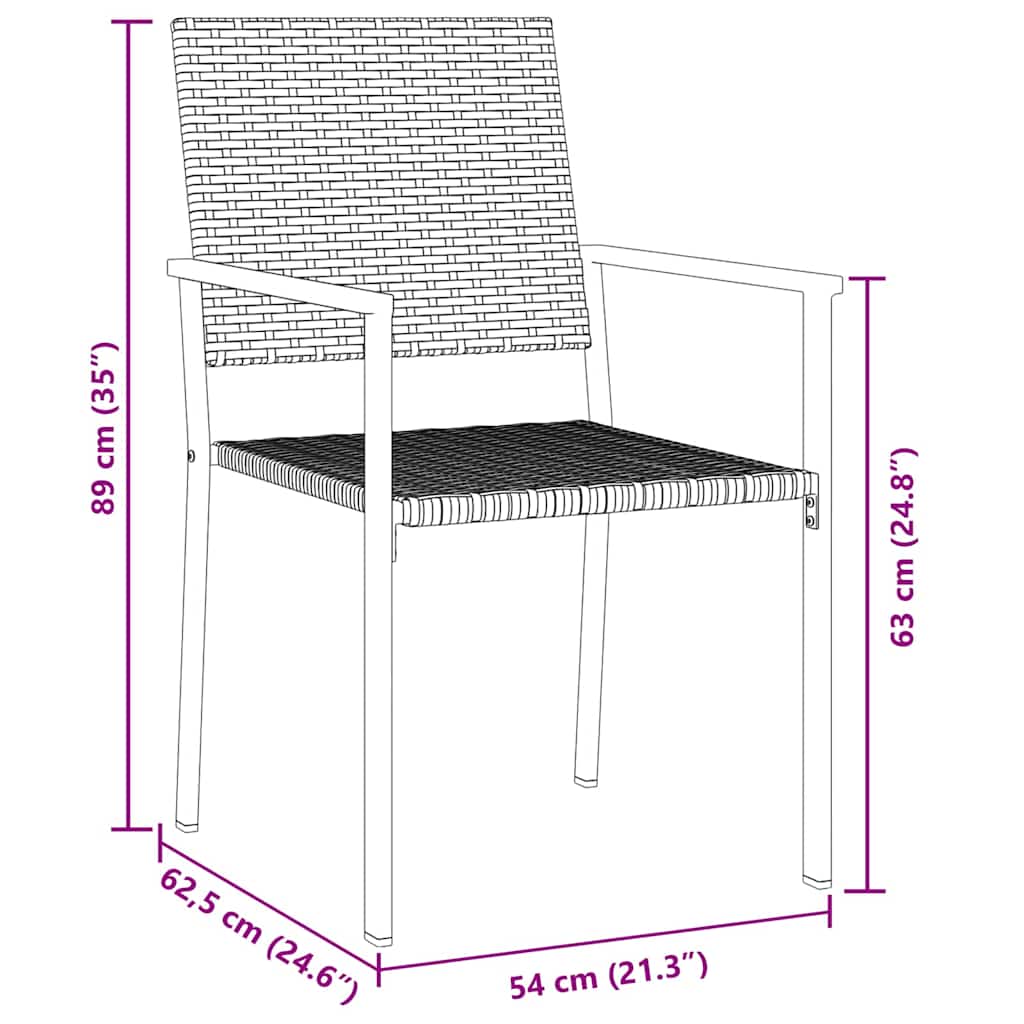 Have Spisebordssæt 3 pcs Sort PE Rattan