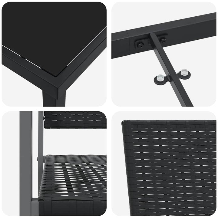 Have Spisebordssæt 5 pcs Sort PE Rattan