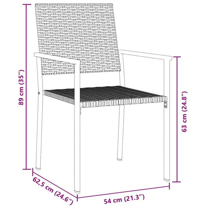 Have Spisebordssæt 5 pcs Sort PE Rattan