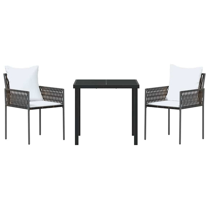 Have Spisebordssæt 3 pcs Brun og sort PE Rattan