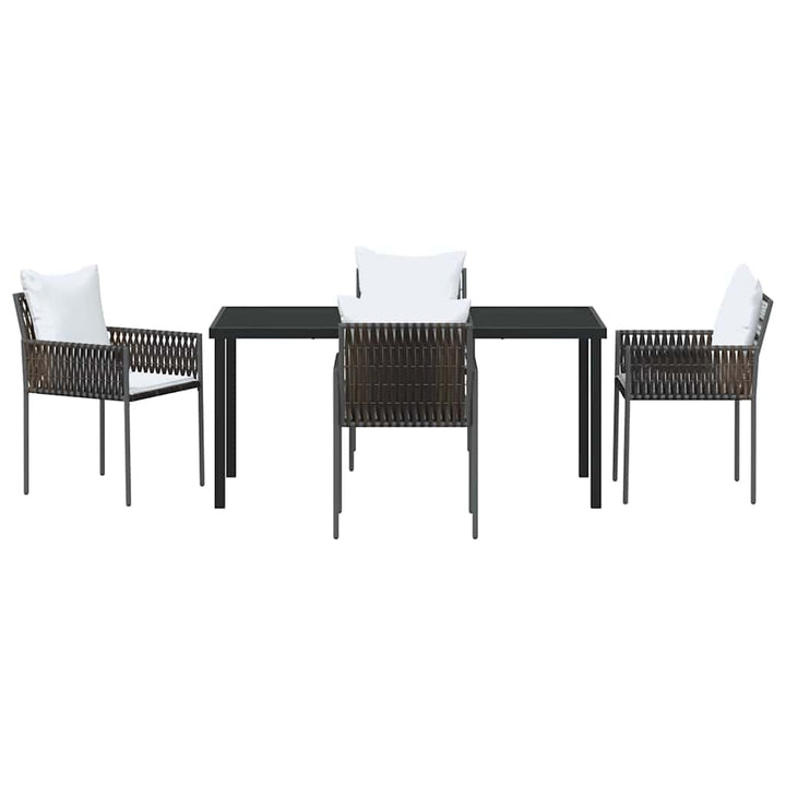 Have Spisebordssæt 5 pcs Brun og sort PE Rattan