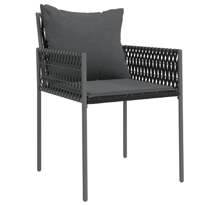 Have Spisebordssæt 5 pcs Sort og grå PE Rattan