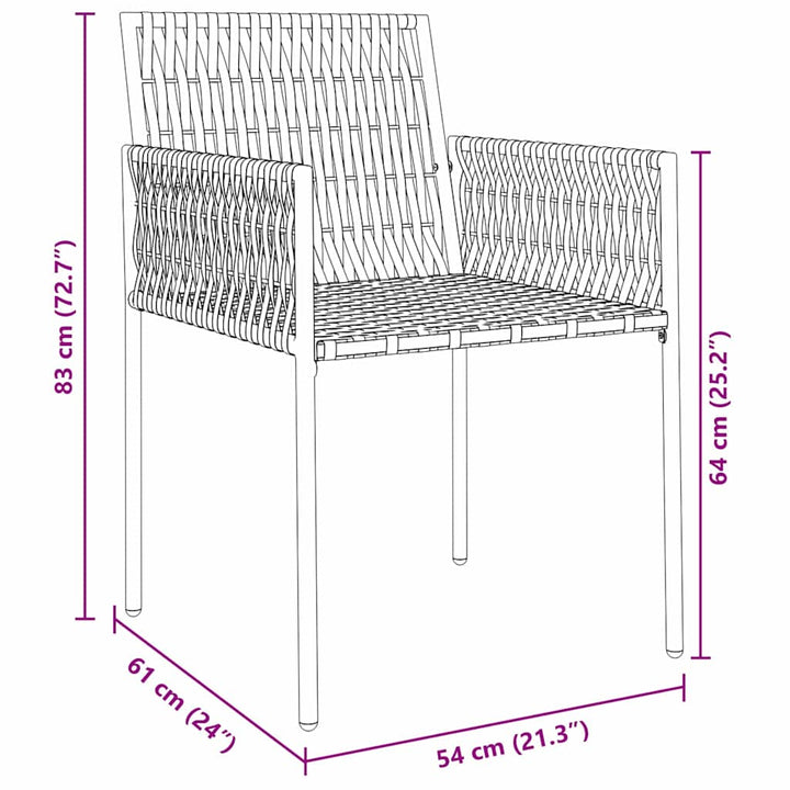 Have Spisebordssæt 9 pcs Sort og grå PE Rattan