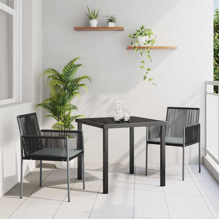 Have Spisebordssæt 3 pcs Sort PE Rattan