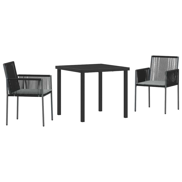 Have Spisebordssæt 3 pcs Sort PE Rattan
