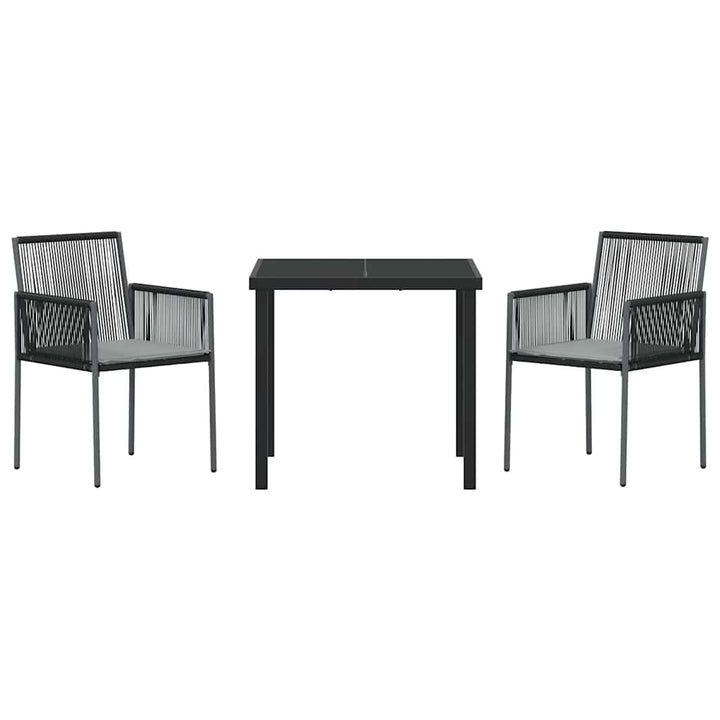 Have Spisebordssæt 3 pcs Sort PE Rattan