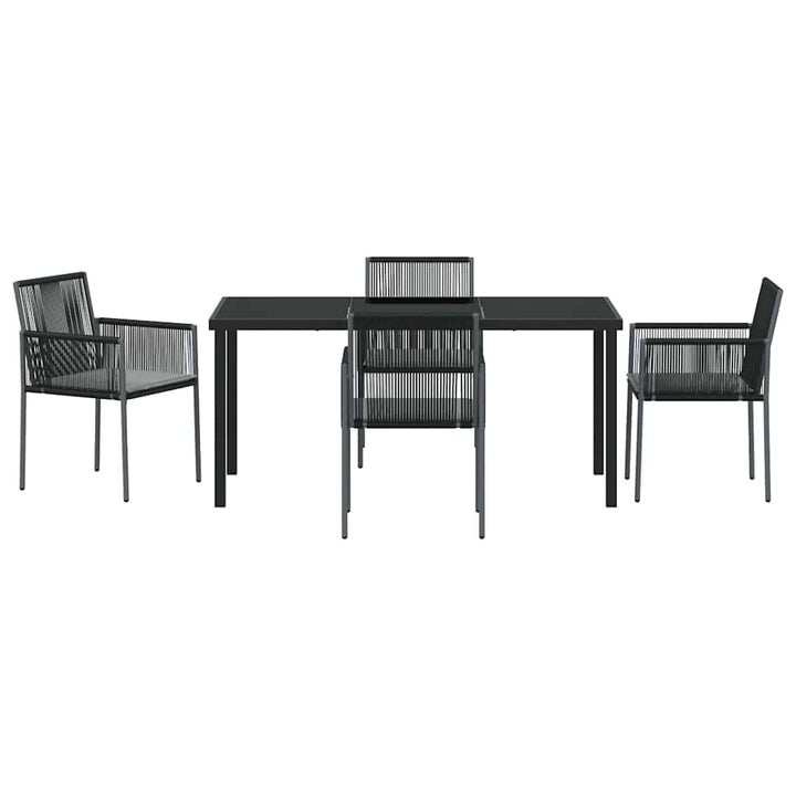 Have Spisebordssæt 5 pcs Sort PE Rattan