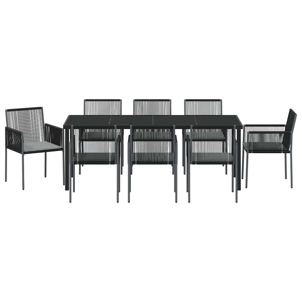 Have Spisebordssæt 9 pcs Sort PE Rattan