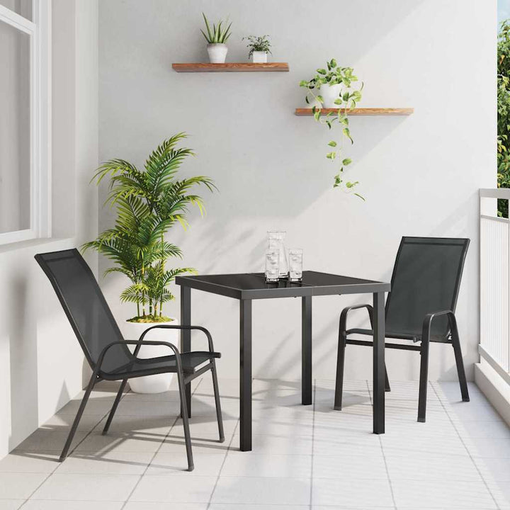 Have Spisebordssæt 3 pcs Sort Pulverlakeret stål
