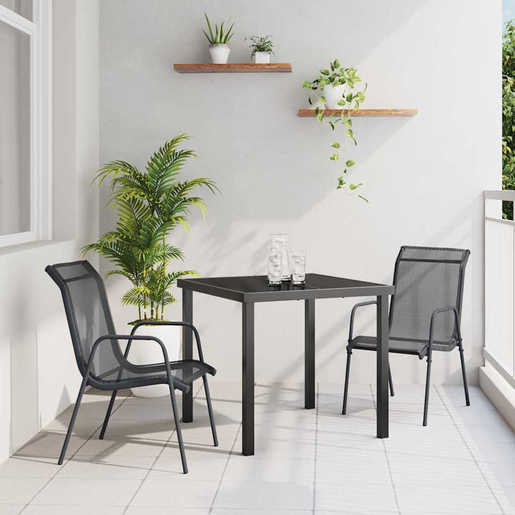 Have Spisebordssæt 3 pcs Sort Pulverlakeret stål