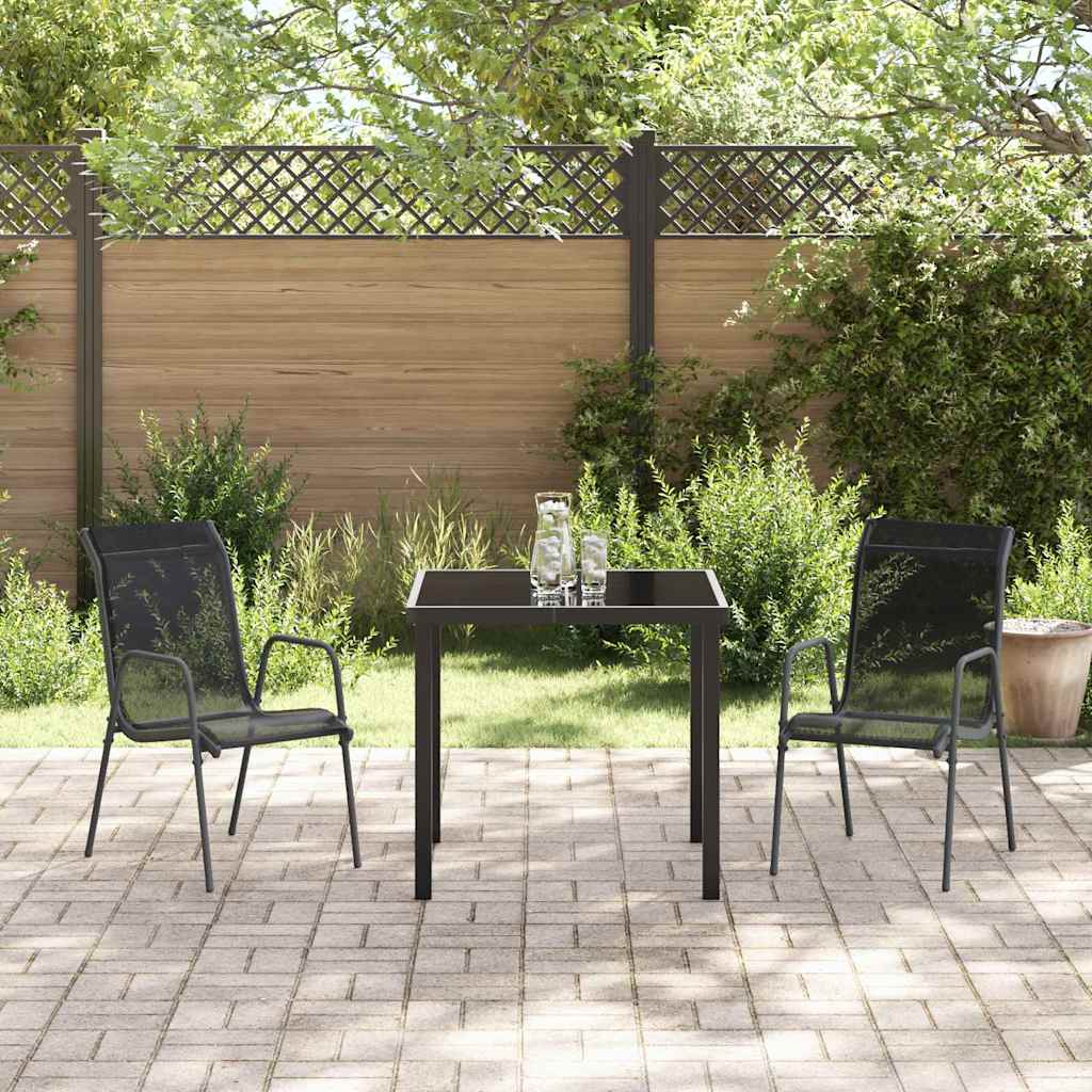 Have Spisebordssæt 3 pcs Sort Pulverlakeret stål