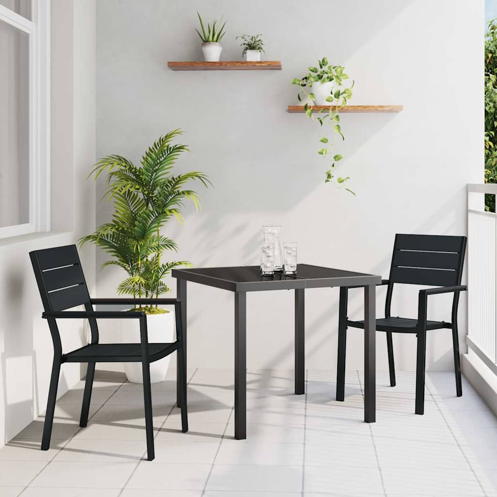 Have Spisebordssæt 3 pcs Sort Pulverlakeret stål