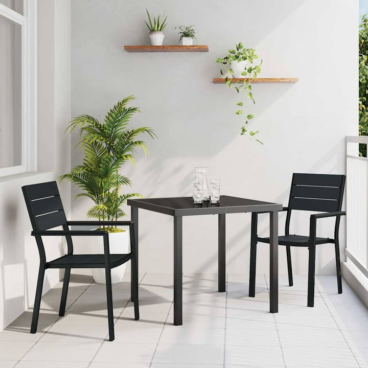 Have Spisebordssæt 3 pcs Sort Pulverlakeret stål