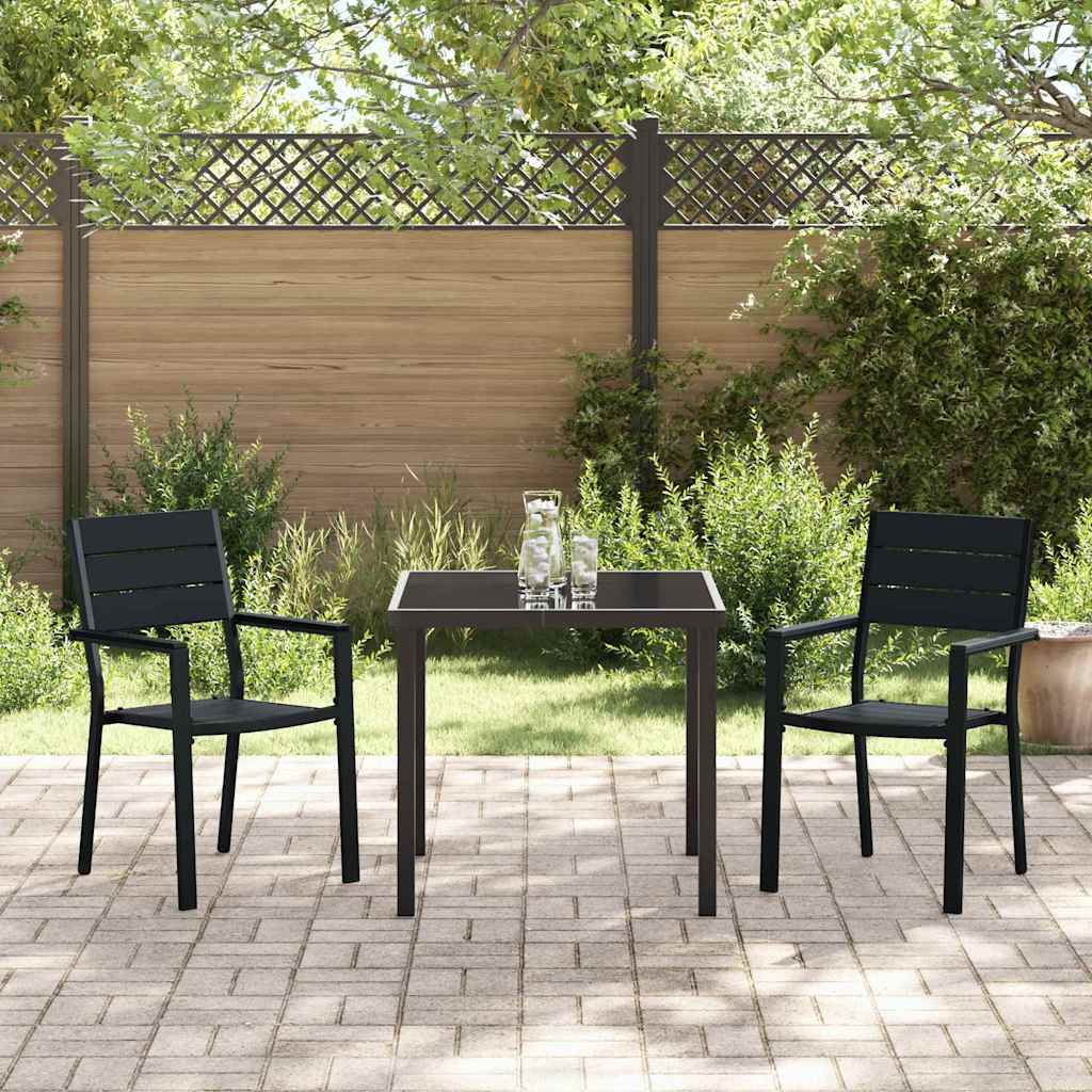 Have Spisebordssæt 3 pcs Sort Pulverlakeret stål
