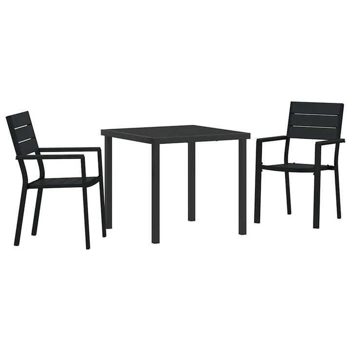 Have Spisebordssæt 3 pcs Sort Pulverlakeret stål