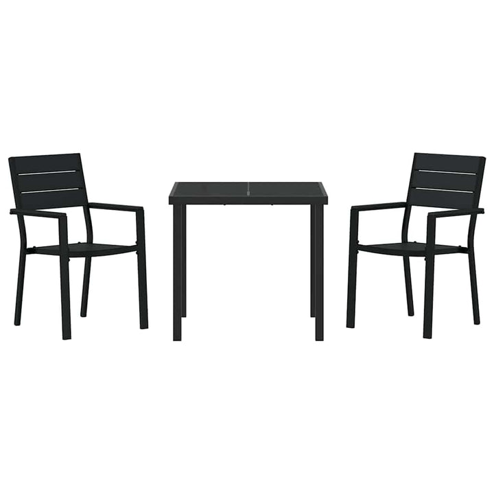 Have Spisebordssæt 3 pcs Sort Pulverlakeret stål