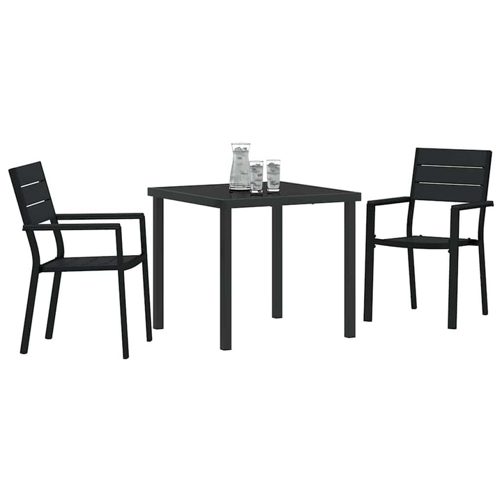 Have Spisebordssæt 3 pcs Sort Pulverlakeret stål