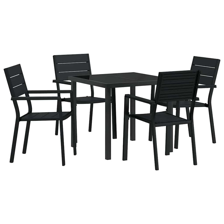 Have Spisebordssæt 5 pcs Sort Pulverlakeret stål