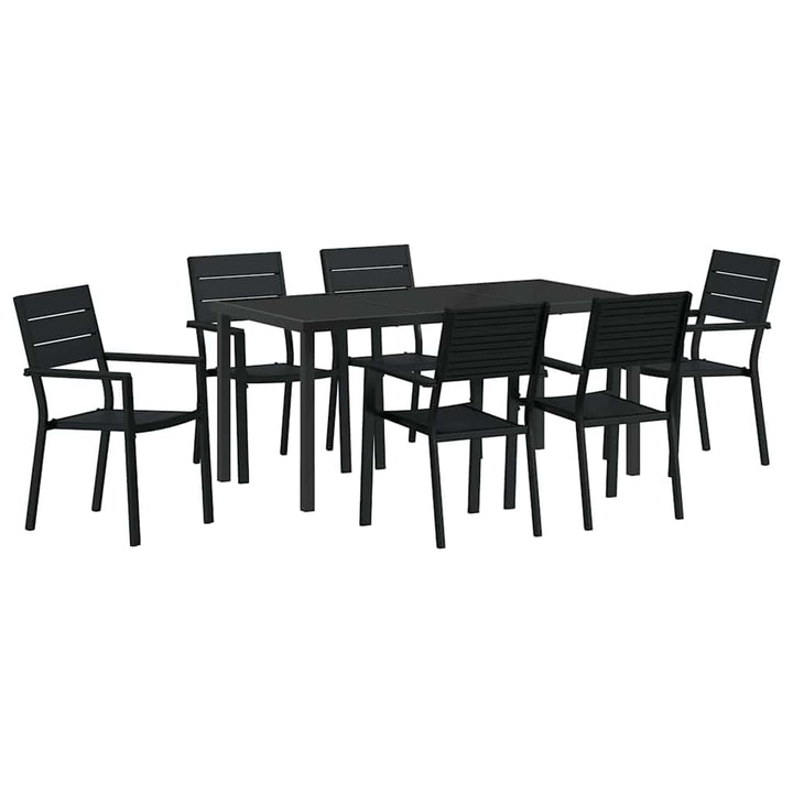 Have Spisebordssæt 7 pcs Sort Pulverlakeret stål