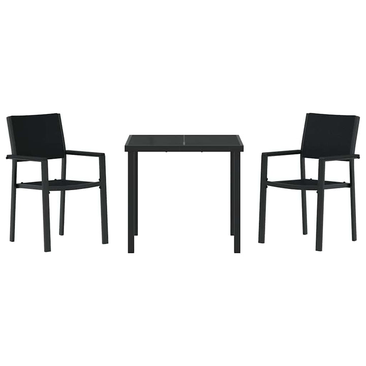 Have Spisebordssæt 3 pcs Sort Pulverlakeret stål