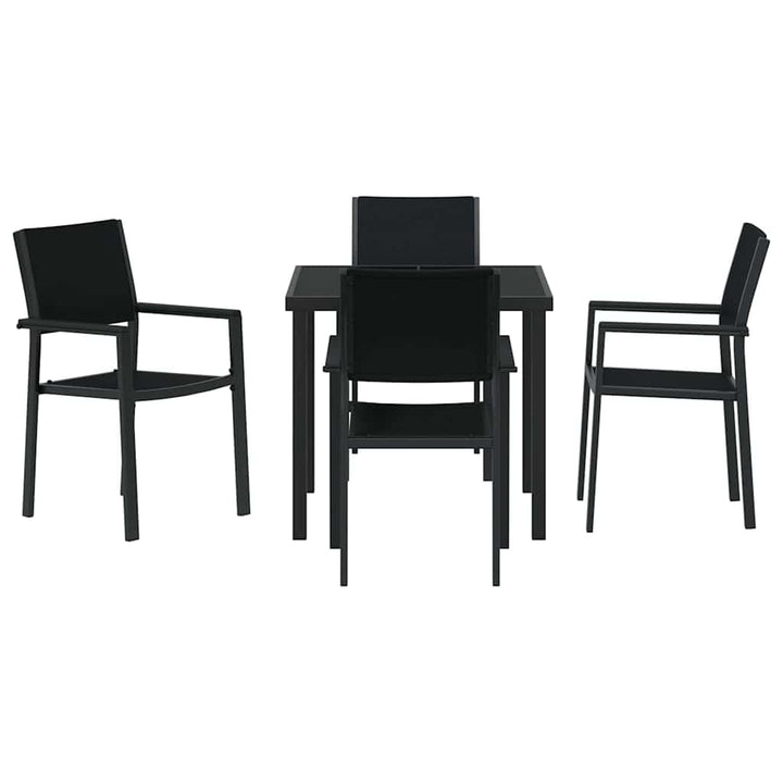 Have Spisebordssæt 5 pcs Sort Pulverlakeret stål