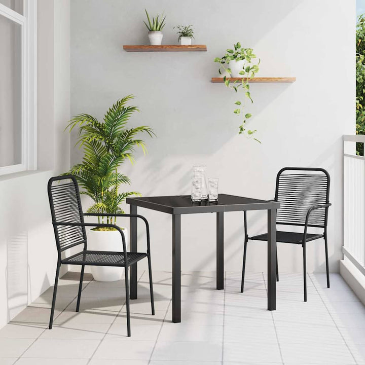 Have Spisebordssæt 3 pcs Sort Pulverlakeret stål