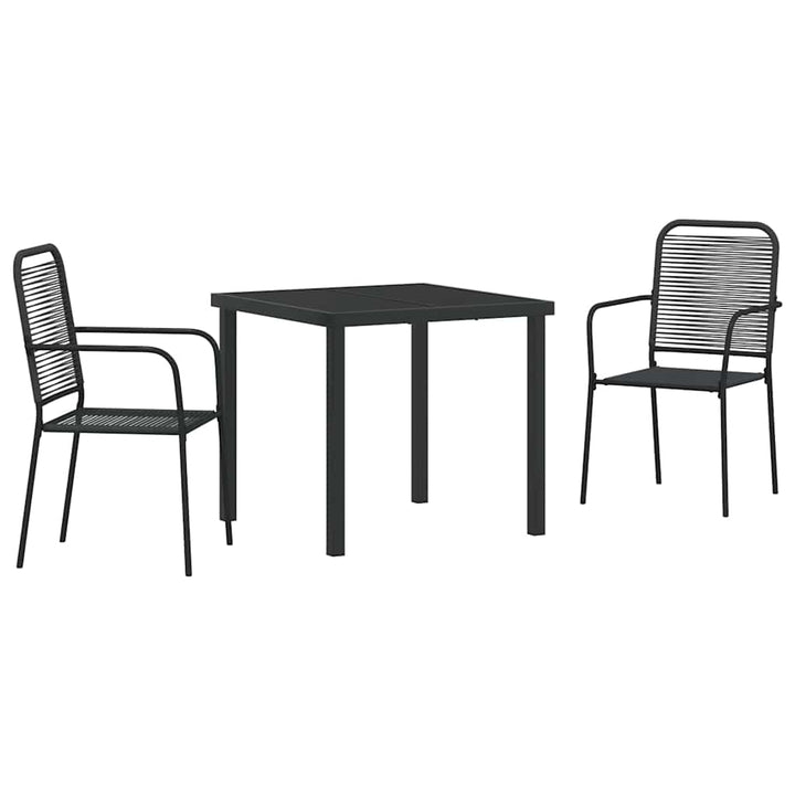 Have Spisebordssæt 3 pcs Sort Pulverlakeret stål