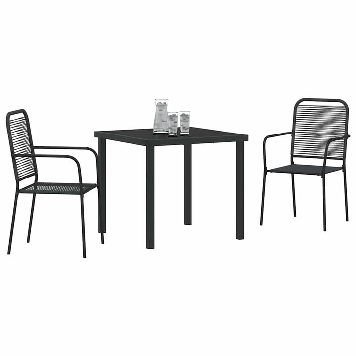 Have Spisebordssæt 3 pcs Sort Pulverlakeret stål