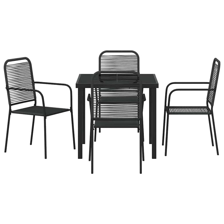 Have Spisebordssæt 5 pcs Sort Pulverlakeret stål