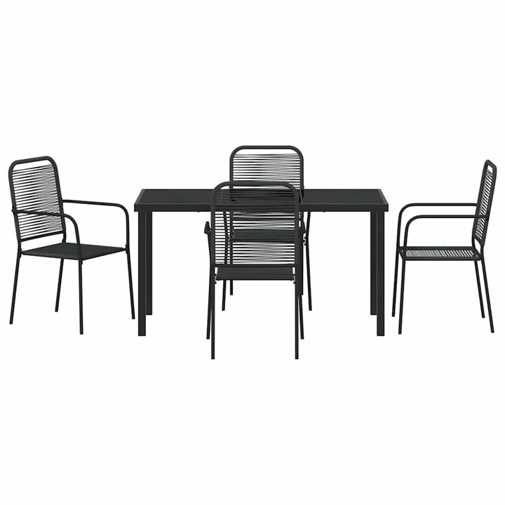 Have Spisebordssæt 5 pcs Sort Pulverlakeret stål