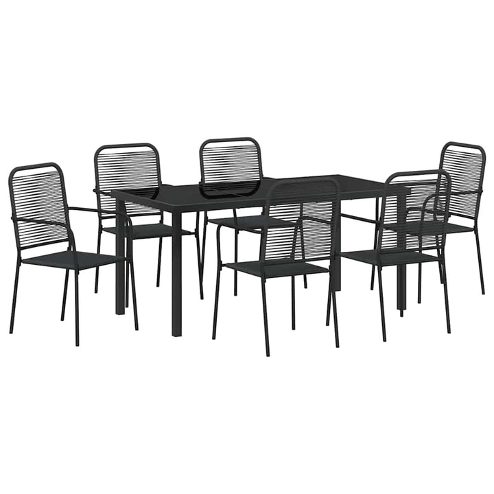 Have Spisebordssæt 7 pcs Sort Pulverlakeret stål