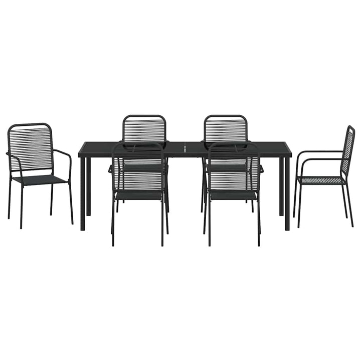 Have Spisebordssæt 7 pcs Sort Pulverlakeret stål