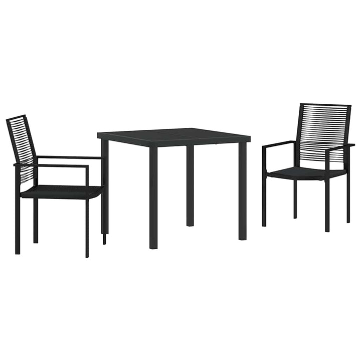 Have Spisebordssæt 3 pcs Sort Pulverlakeret stål