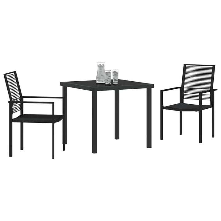 Have Spisebordssæt 3 pcs Sort Pulverlakeret stål