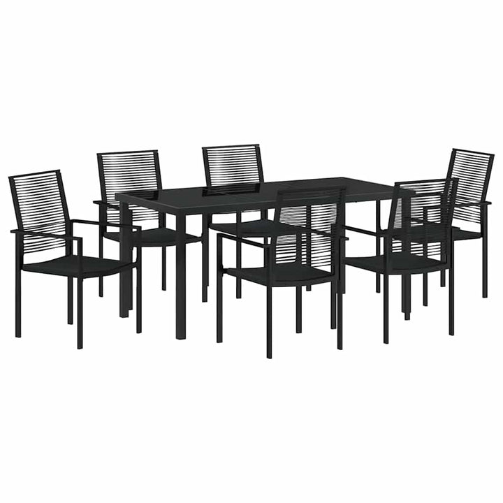 Have Spisebordssæt 7 pcs Sort Pulverlakeret stål