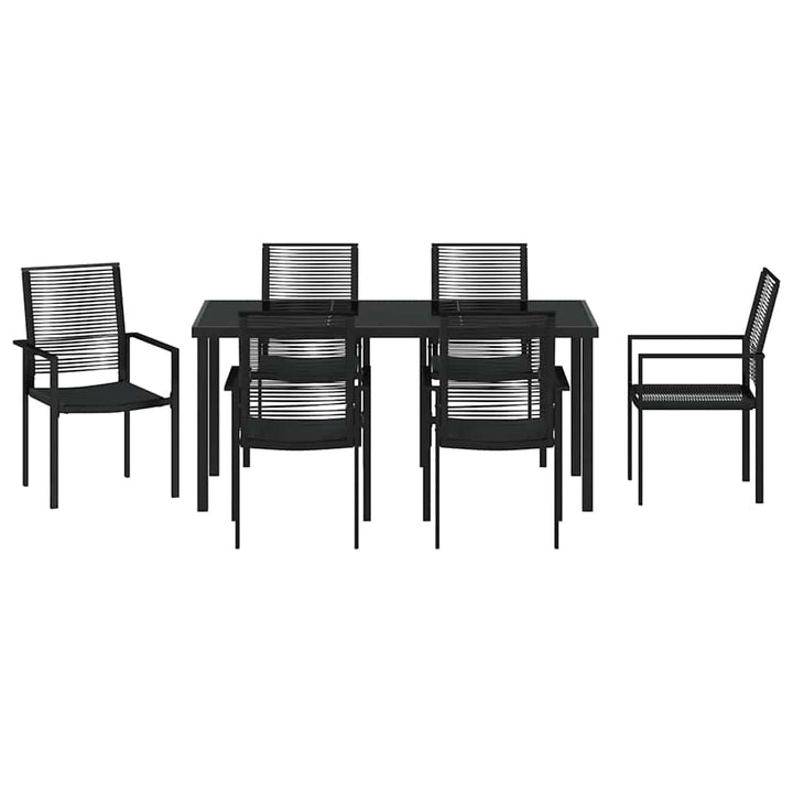 Have Spisebordssæt 7 pcs Sort Pulverlakeret stål