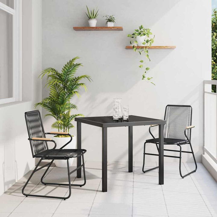 Have Spisebordssæt 3 pcs Sort Pulverlakeret stål