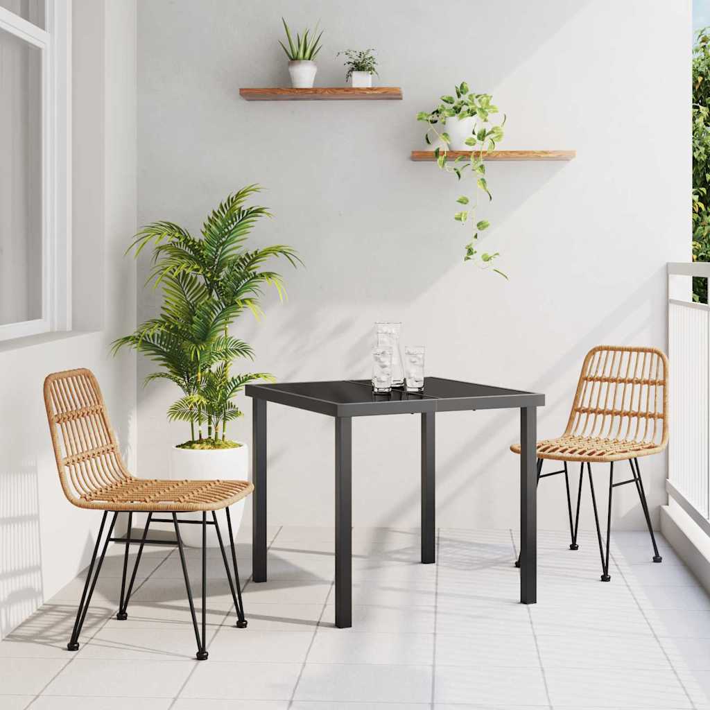 Have Spisebordssæt 3 pcs Brun Pulverlakeret stål